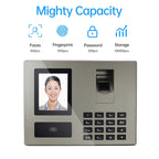 FA03 Intelligent Voice Prompt Face Recognition Fingerprint Attendance Machine, English with US Plug, English with EU Plug, English with UK Plug