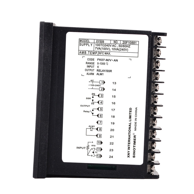 SINOTIMER XY509 Smart Temperature Control Instrument Short Case PID Heating Relay SSR Solid State Output, XY509