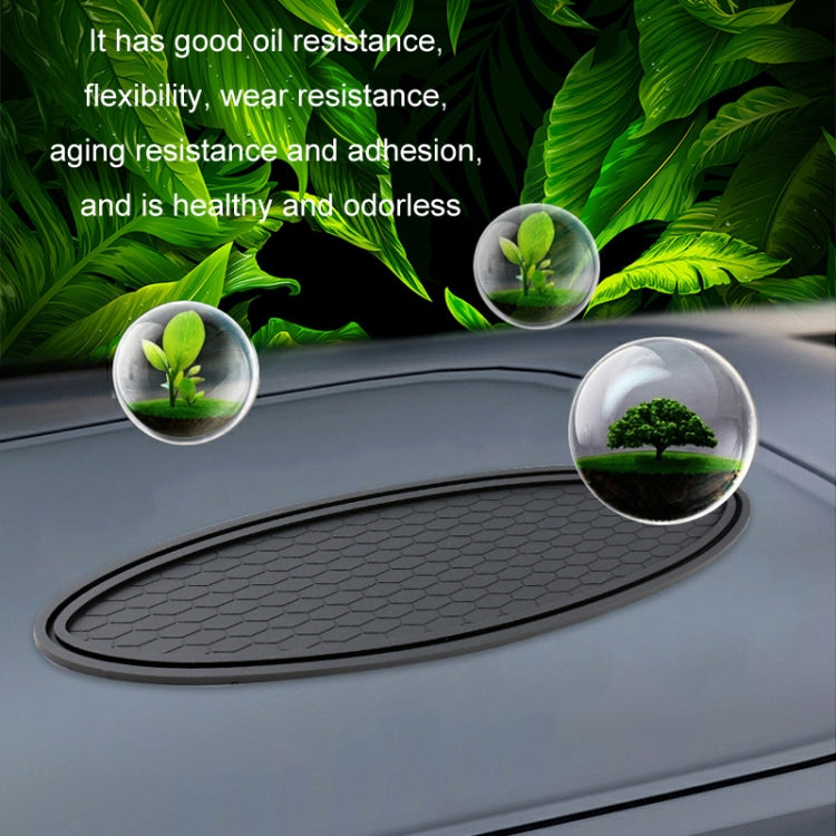 Car Center Console Ornaments Oval Anti-slip Mat, Without Diamond, With Diamond