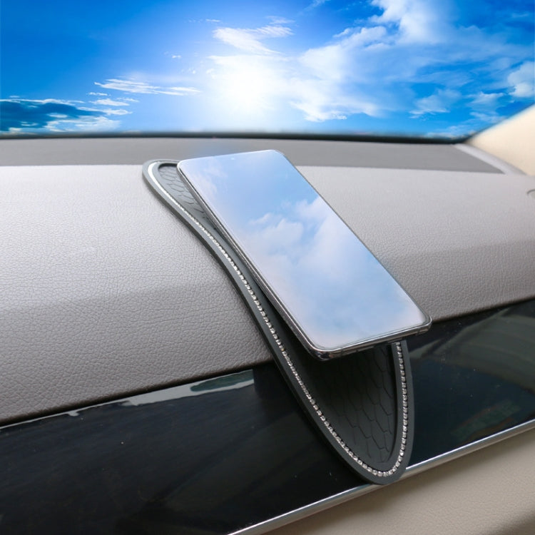 Car Center Console Ornaments Oval Anti-slip Mat, Without Diamond, With Diamond