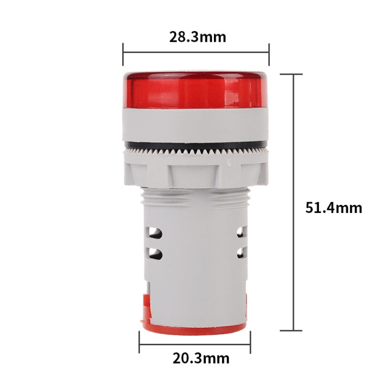 SINOTIMER ST16A Round 22mm LED Digital Signal Light 220V AC Ammeter 0-100A AC Current Indicator Light, ST16A
