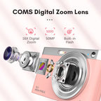 50 MP HD Camera 4K Video Retro Vlog Self-Shooting Camera, Black, Pink, White