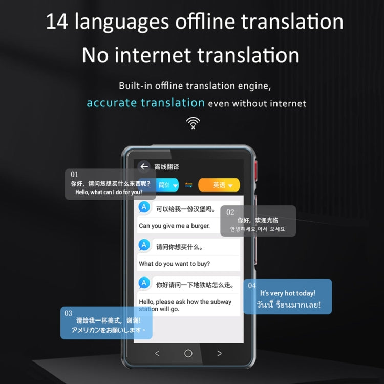 Hishell P40 Smart Translator 135 Languages Voice Intelligent Online Translation Machine Offline Multilanguage Speech Translate, P40