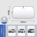 Car Front Windshield Heat Insulation Sun Protection Visor, Front Block 145x80cm, Large Front Baffle + 2 Side Baffles, Large Front Baffle + 4 Side Baffles, Large Front Baffle+4 Side Baffles+1 Rear Baffle, Large Front Baffles + 2 Inclined Blocks         ...