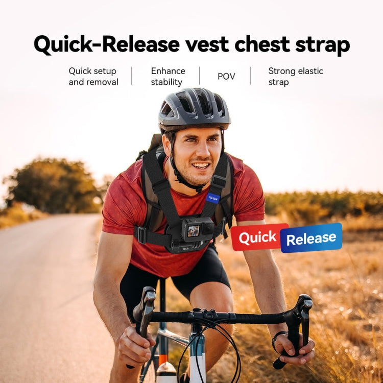 TELESIN S2-CGP-01 Quick-Release Vest Chest Strap Sports Camera Accessories, S2-CGP-01