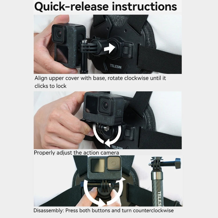 TELESIN S2-CGP-01 Quick-Release Vest Chest Strap Sports Camera Accessories, S2-CGP-01