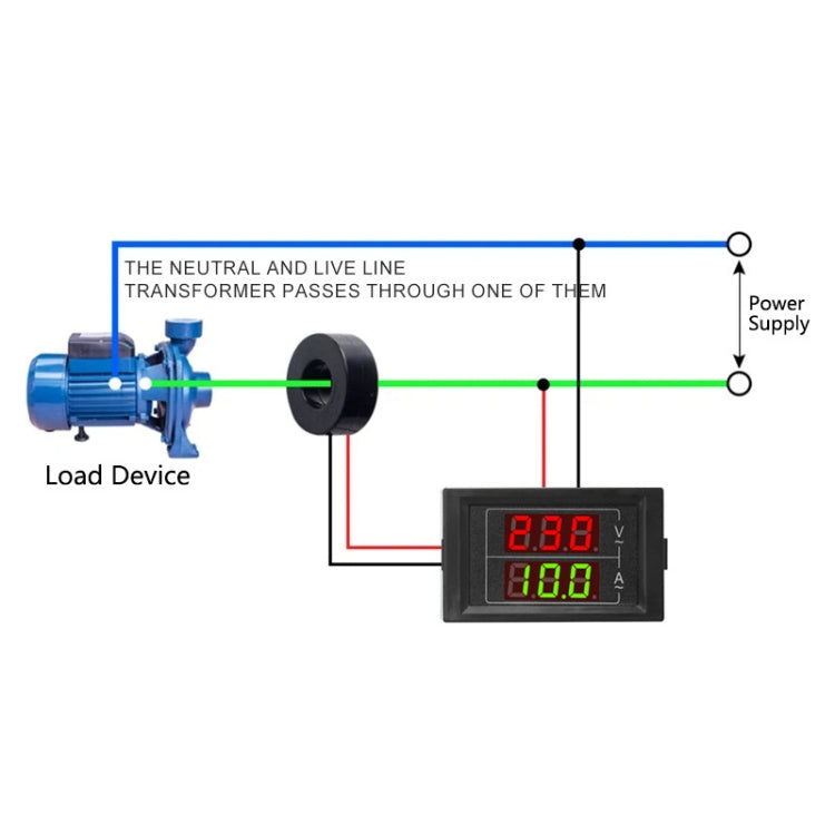 SINOTIMER D85-5035VA Compact Dual-Display Single-Phase AC Digital Voltage And Current Meter, D85-5035VA