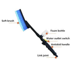 Car Wash Brush Head Soft Bristle Long Handle Brush Spray Foam Bottle Set