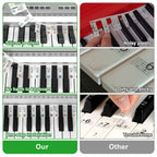Luminous Silicone Piano Notes Guide Removable Piano Keyboard, 88 Keys Black Text, 88 Keys Color Text, 61 Keys Black Text, 61 Keys Color Text