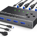 KC-KM434B USB3.0 4 Port USB Shared Device 4 Port Printer Sharing Device Keyboard Mouse Switch, KC-KM434B