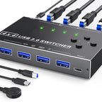 KC-KM434B USB3.0 4 Port USB Shared Device 4 Port Printer Sharing Device Keyboard Mouse Switch, KC-KM434B
