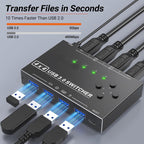 KC-KM434B USB3.0 4 Port USB Shared Device 4 Port Printer Sharing Device Keyboard Mouse Switch, KC-KM434B