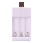 USB 3-Slot Battery Charger Universal Charger For Toys With AA / AAA Rechargeable Batteries, USB 3 Slots