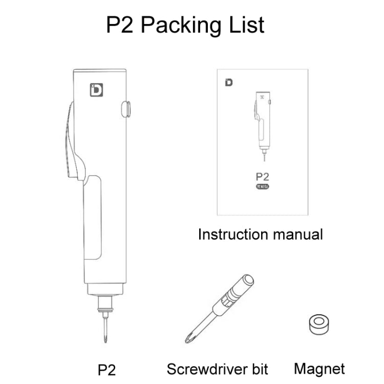 Xiaodong P2 Electrical Screwdriver Mobile Phone Repair Tool With Electronic Torque Brake, Standard, For Apple