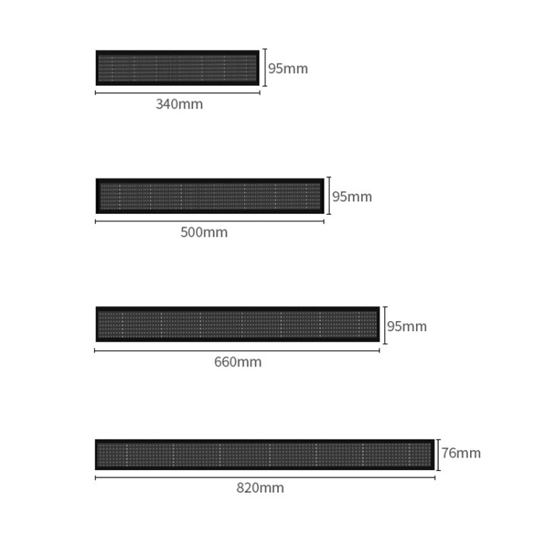 Wifi Scrolling LED Sign Message Board Support Multi-Languauge, Monochrome 260x95x15mm, Colorful 820x95x15mm