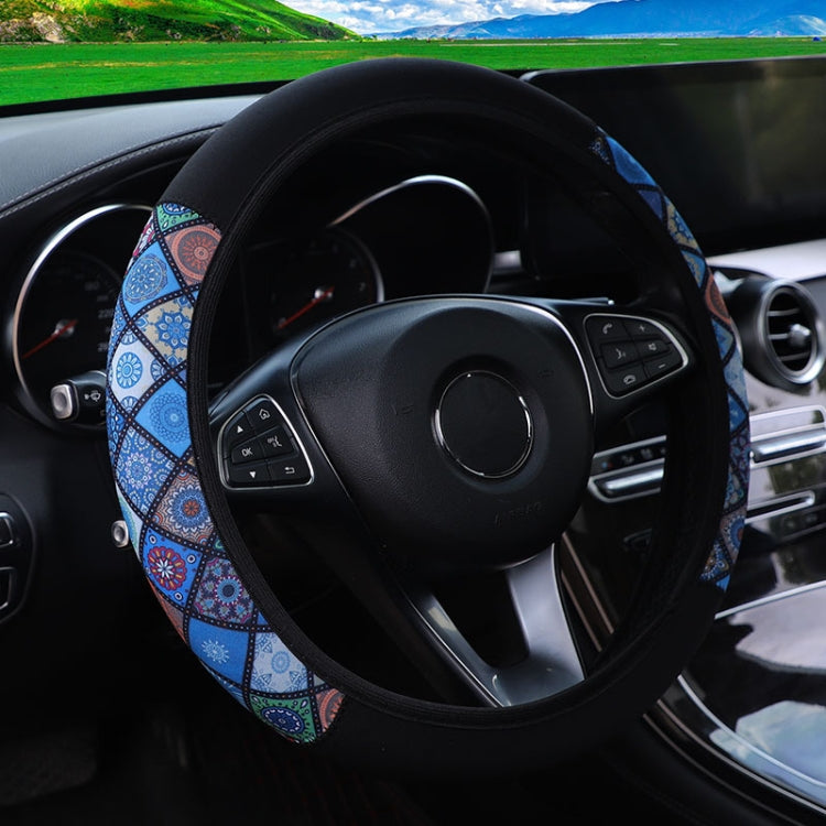 Color-blocked Neoprene Elastic Steering Wheel Cover Without Inner Ring
