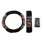 Color-blocked Neoprene Elastic Steering Wheel Cover Without Inner Ring