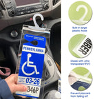 2pcs PVC Transparent Hook Bag Disability Placard Parking Sign Bag