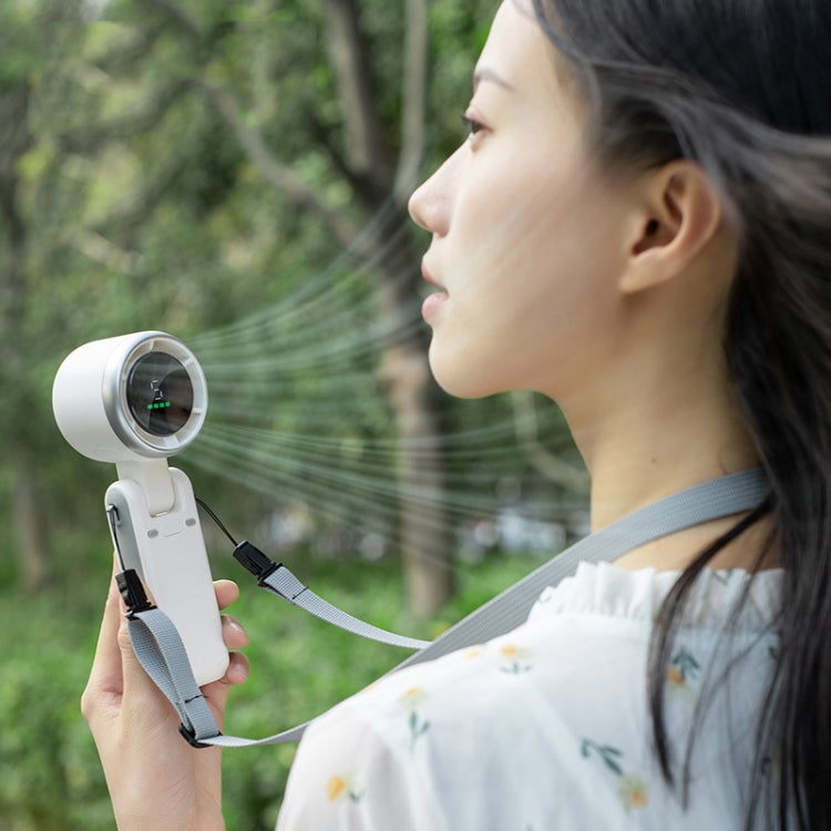 Hand-held Folding Turbo Fan Hanging Neck & Desktop Dual-use 5 Gear Adjustable with Digital Display