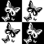 3pcs /Set Butterfly Hollow Car Scratch Decorative Fuel Tank Cap Sticker
