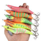 22colors /Set HENGJIA SJ059 Luminous Wooden Shrimp Dummy Bait Squid Hook Hard Bait, 15cm 28g
