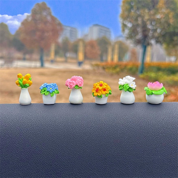 Simulated Potted Car Rearview Mirror Center Console Decorative Ornaments