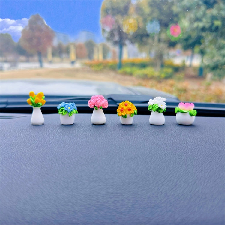 Simulated Potted Car Rearview Mirror Center Console Decorative Ornaments