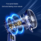 Portable Digital Display Hanging Neck Mute Small Fan USB Charging Handheld Foldable Fan