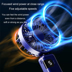 Portable Digital Display Hanging Neck Mute Small Fan USB Charging Handheld Foldable Fan
