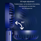 Portable Digital Display Hanging Neck Mute Small Fan USB Charging Handheld Foldable Fan