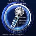 Portable Digital Display Hanging Neck Mute Small Fan USB Charging Handheld Foldable Fan