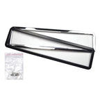 European/Russian/Ukrainian Stainless Steel License Plate Frame, 8K Mirror, Spray Black