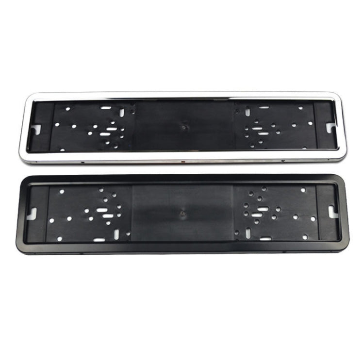 European/Russian/Ukrainian Stainless Steel License Plate Frame, 8K Mirror, Spray Black