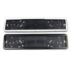 European/Russian/Ukrainian Stainless Steel License Plate Frame, 8K Mirror, Spray Black