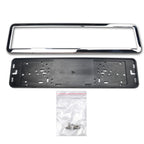 European/Russian/Ukrainian Stainless Steel License Plate Frame, 8K Mirror, Spray Black