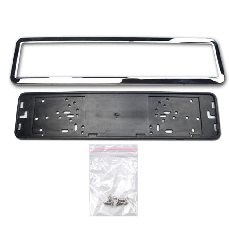 European/Russian/Ukrainian Stainless Steel License Plate Frame, 8K Mirror, Spray Black