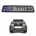 European/Russian/Ukrainian Stainless Steel License Plate Frame, 8K Mirror, Spray Black
