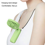 Foldable Digital Display USB Charging Fan Handheld Mute Hanging Neck Outdoor Small Fan