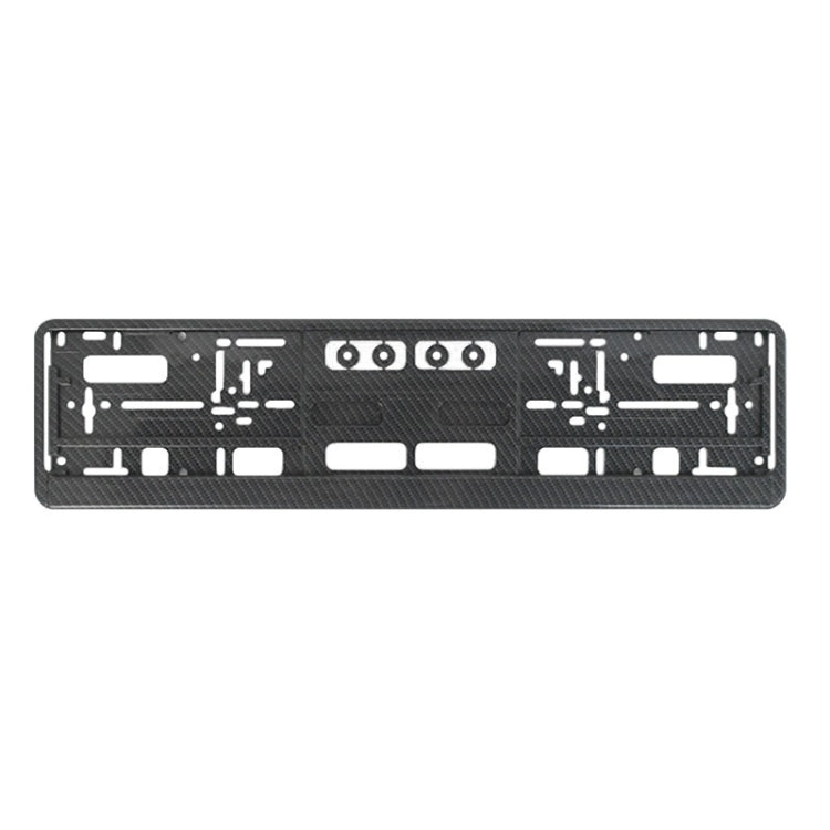 European Standard Single-strip Plastic License Plate Frame, Black, Carbon Pattern
