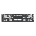 European Standard Single-strip Plastic License Plate Frame, Black, Carbon Pattern