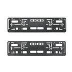 European Standard Single-strip Plastic License Plate Frame, Black, Carbon Pattern