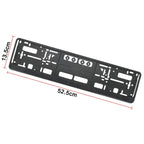 European Standard Single-strip Plastic License Plate Frame, Black, Carbon Pattern