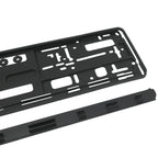 European Standard Single-strip Plastic License Plate Frame, Black, Carbon Pattern