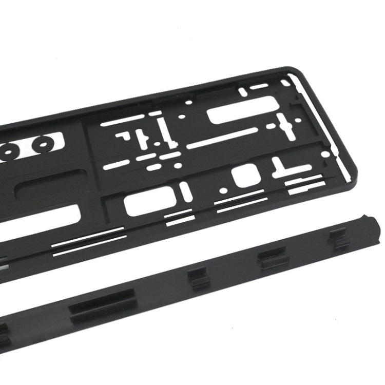 European Standard Single-strip Plastic License Plate Frame, Black, Carbon Pattern