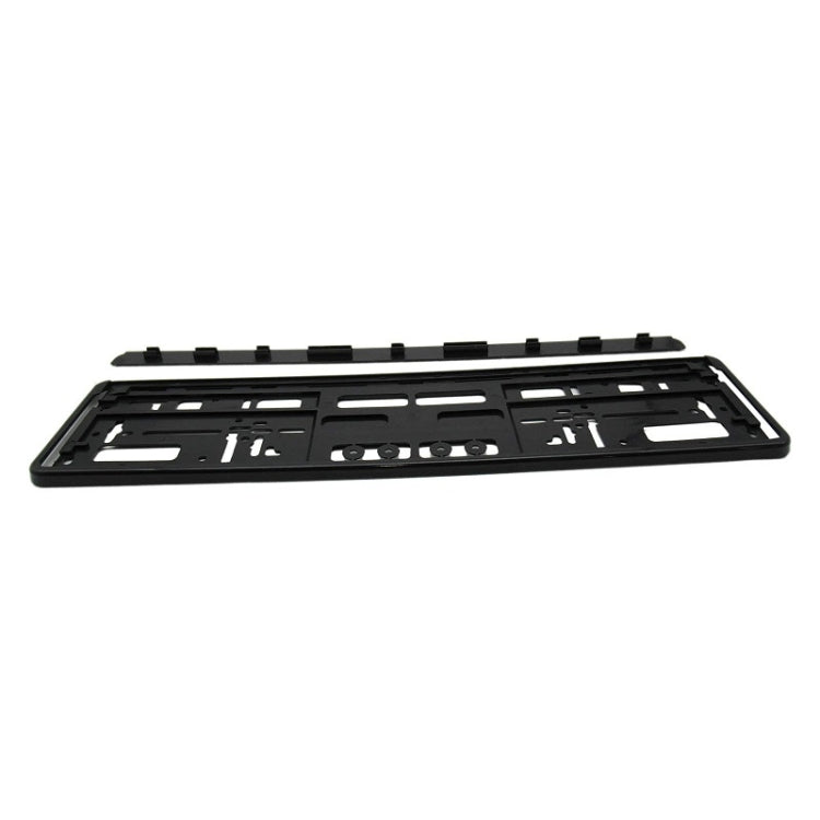 European Standard Single-strip Plastic License Plate Frame, Black, Carbon Pattern