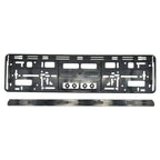 European Standard Single-strip Plastic License Plate Frame, Black, Carbon Pattern