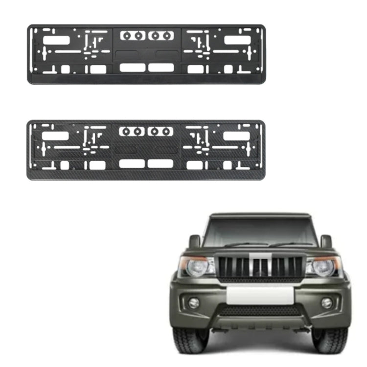European Standard Single-strip Plastic License Plate Frame, Black, Carbon Pattern