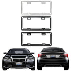 Taiwan Car License Plate Stainless Steel Frame, Stainless Steel 8K Mirror, Carbon Fiber, Black