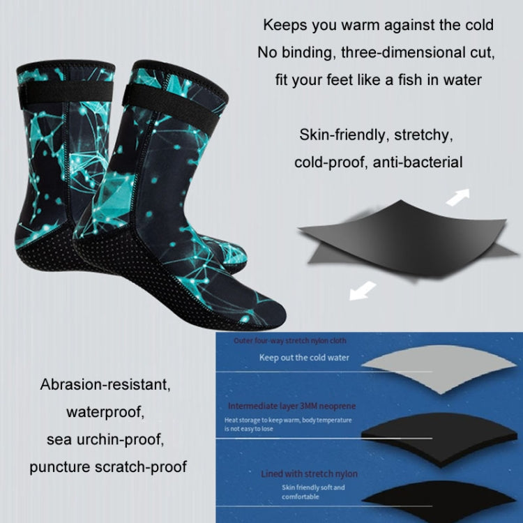 3mm Waterproof Long Beach Diving Socks Warm Non-slip Snorkeling Socks, XS, S, M, L, XL