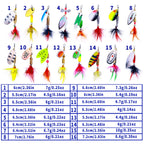 HENGJIA SPB101 Spinning Dummy Bait Noise Metal Sequins Fishing Lure, 16pcs /Set